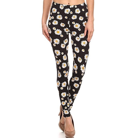 vibrant vixen Pants - Printed fashion daisy leggings